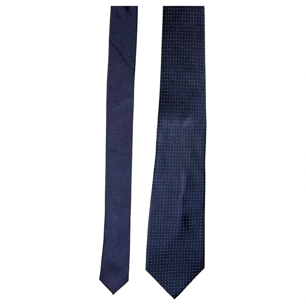 Tommy Hilfiger Necktie Men’s Blue White Polka Dots 58x3